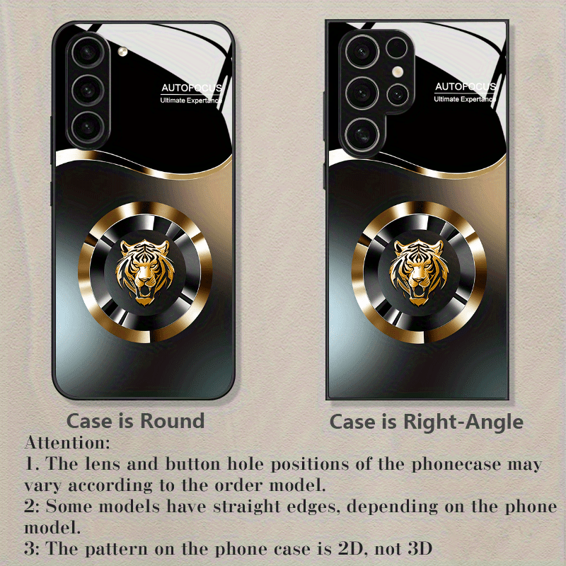Tiger Head Logo Design Glass Phone Case