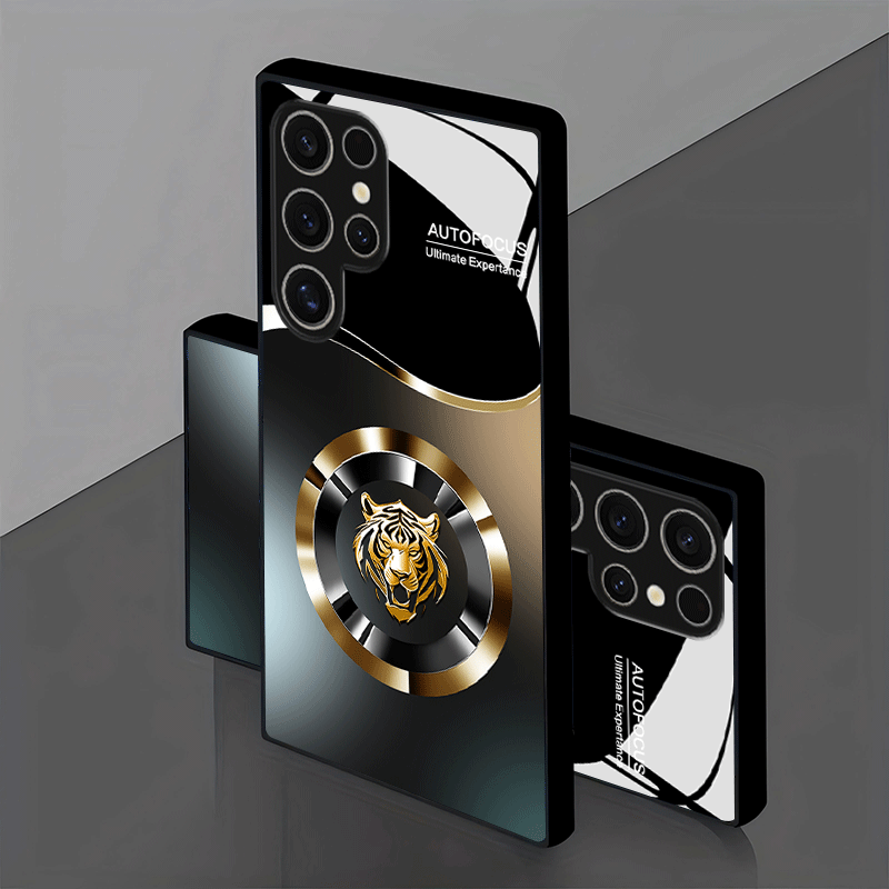 Tiger Head Logo Design Glass Phone Case