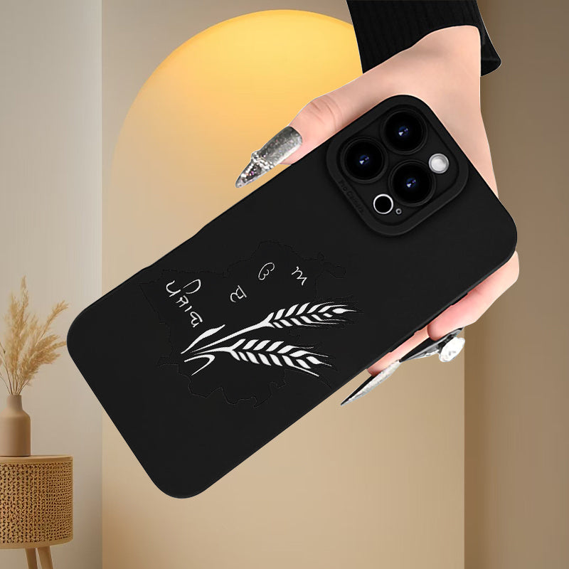 Matte Black Phone Case with a Punjab Design
