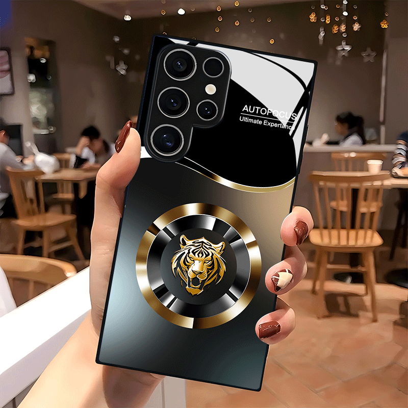 Tiger Head Logo Design Glass Phone Case